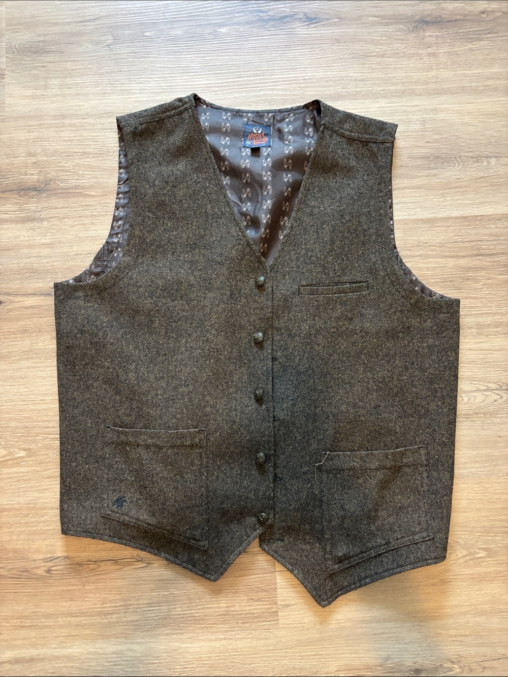 Men's Tailored Brown Wool Vest